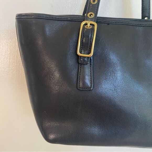 Authentic Coach 9846 Black Leather Legacy West Mini Market Purse Small Tote - Picture 4 of 13